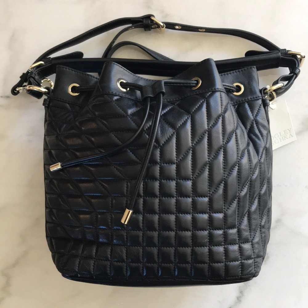 Badgley Mischka Large Leather Bucket bag
